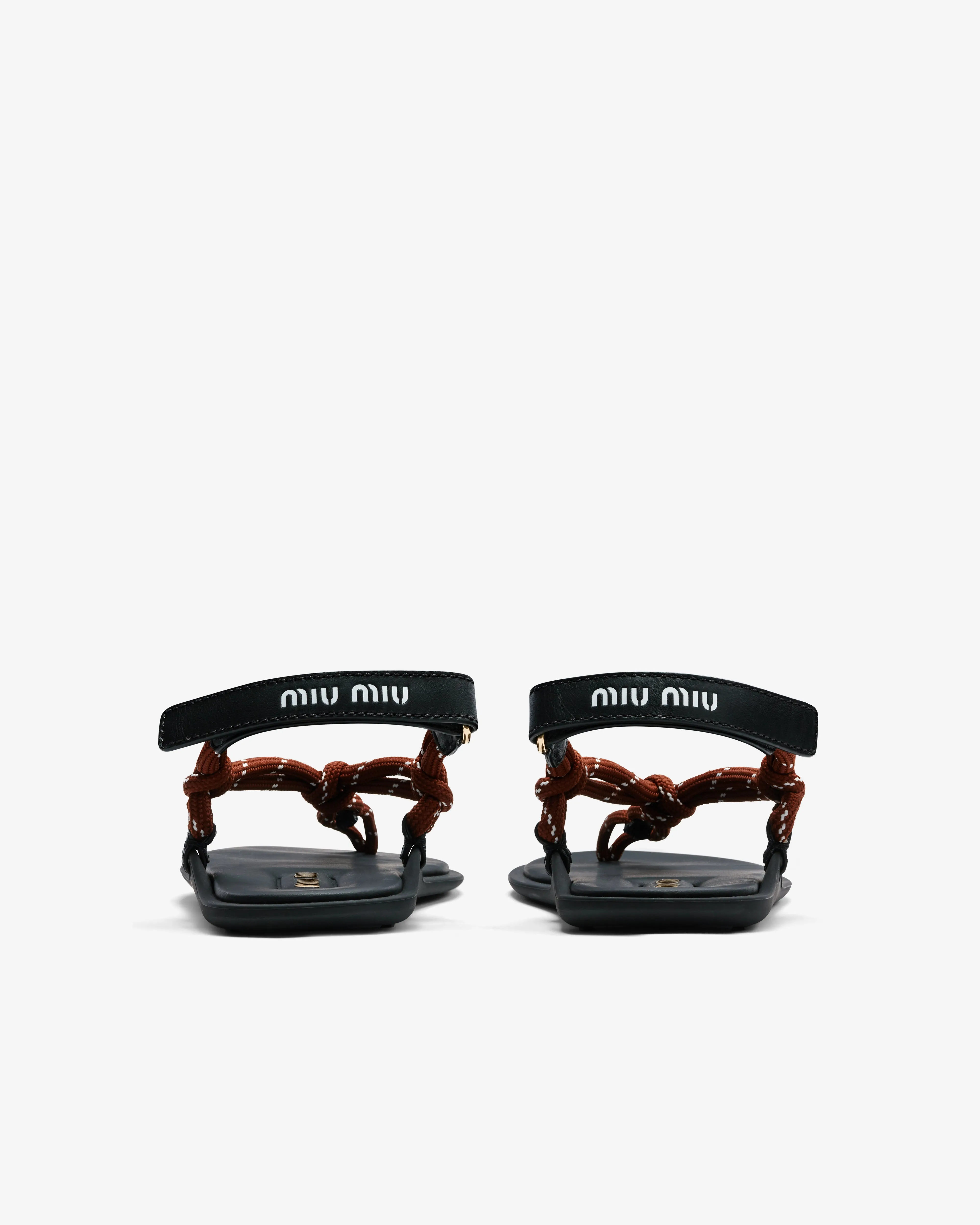 Miu Miu - Riviere Cord and Leather Sandals - (Tobacco)