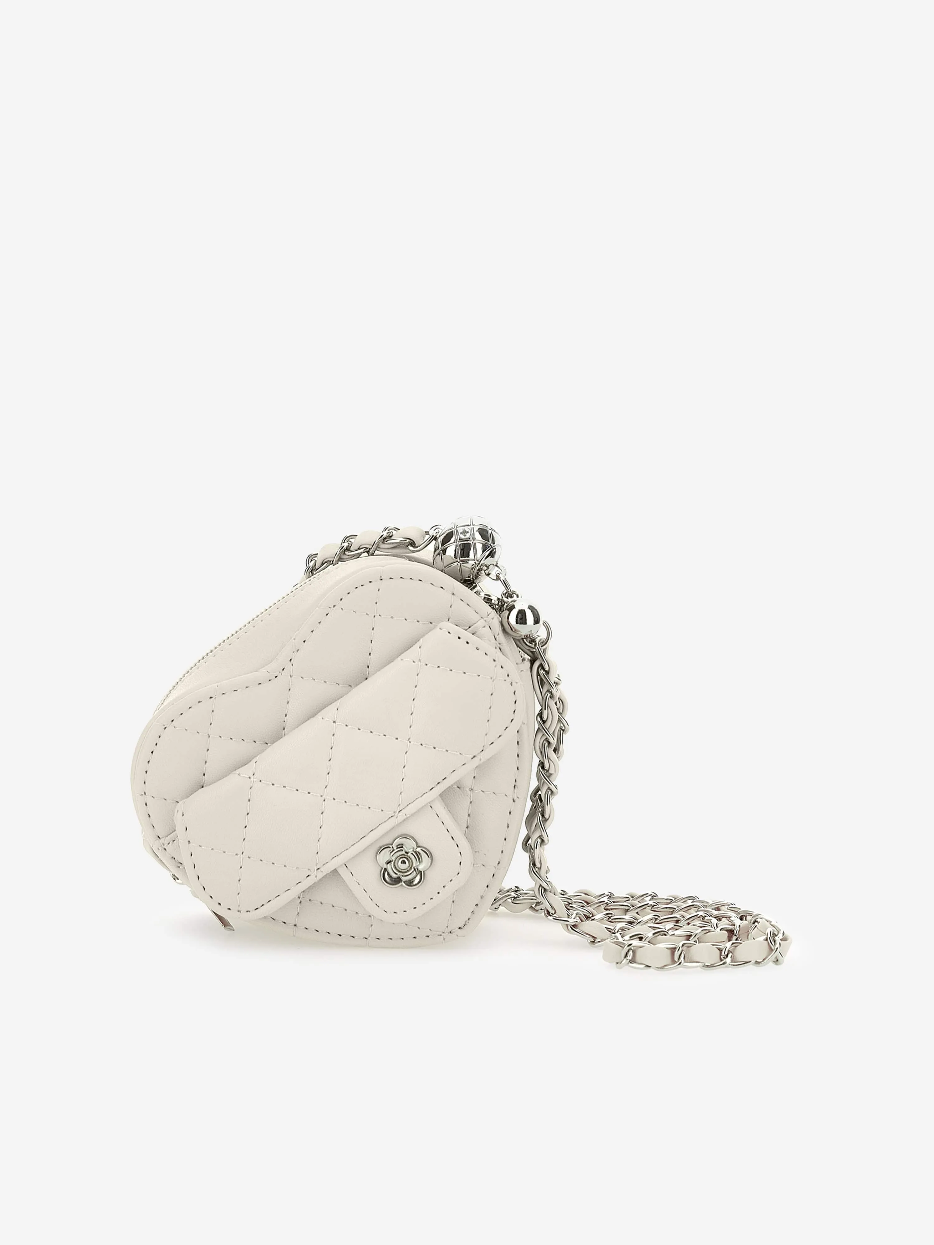 Monnalisa Girls Heart Crossbody Bag in Ivory (23cm)