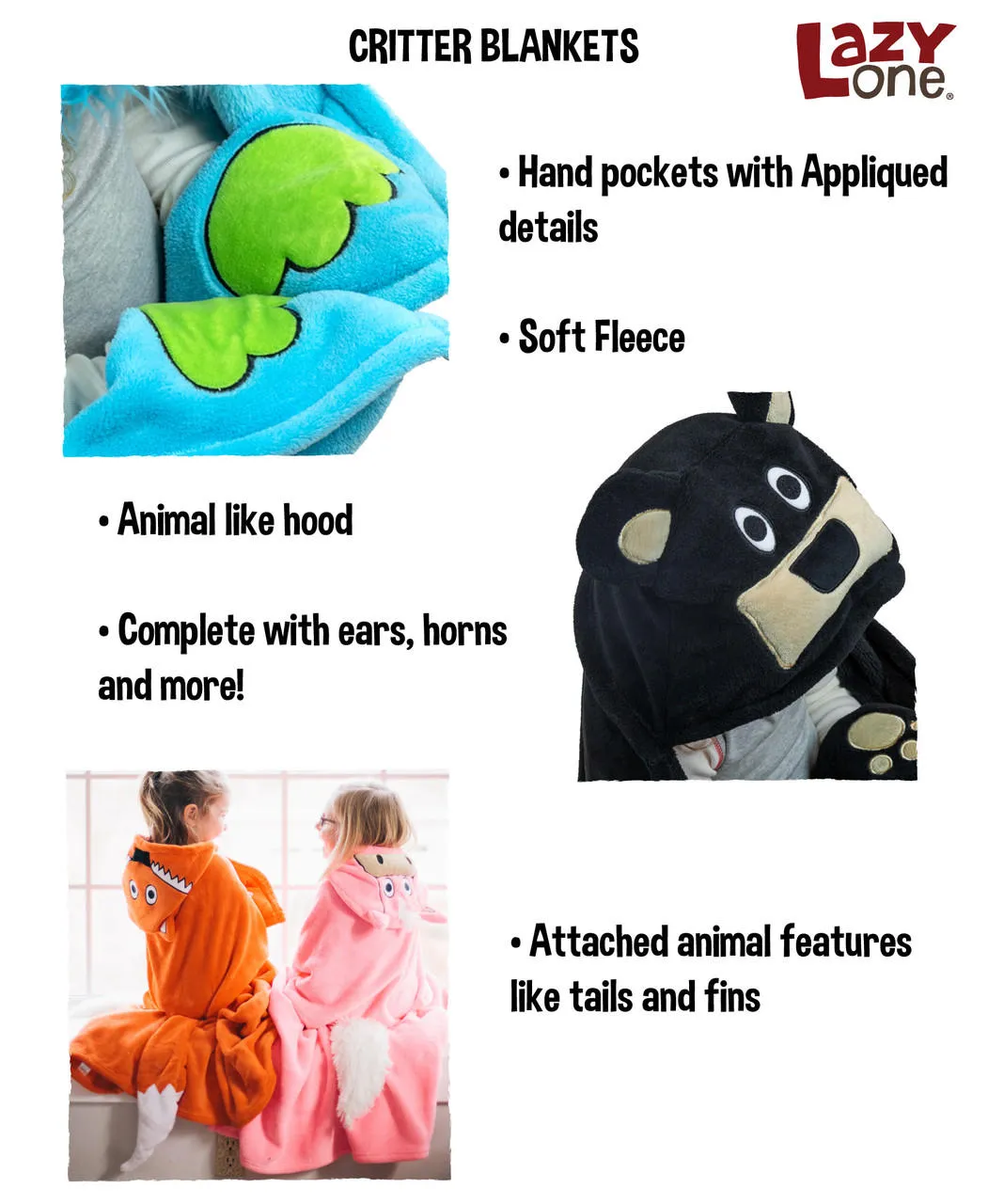 Monster Kid's Hooded Blanket