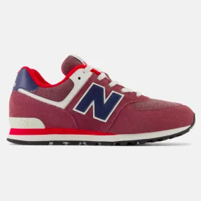 New Balance Big Kid’s 574 Washed Burgundy with Navy