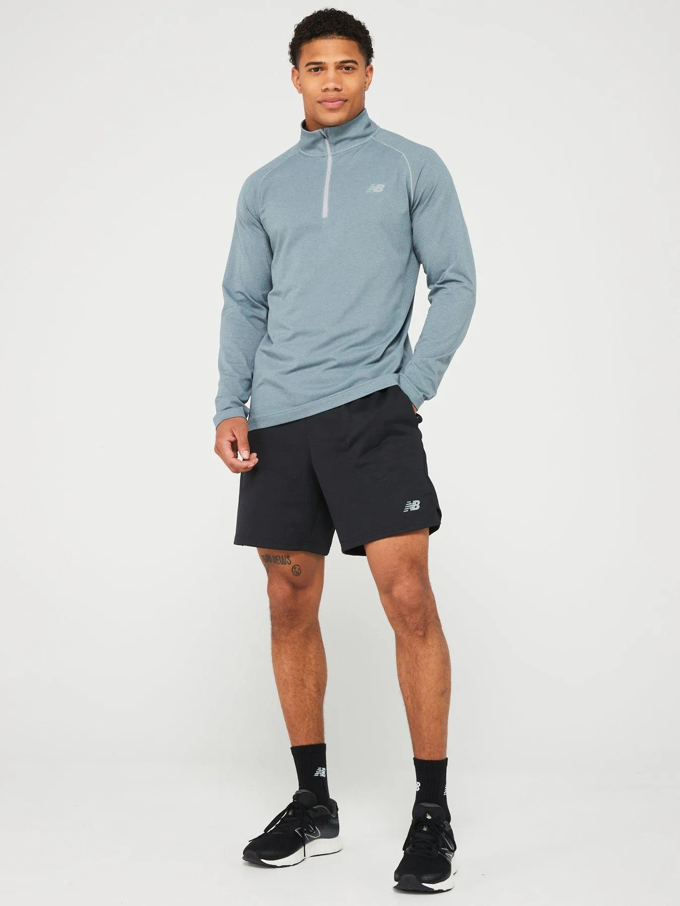 New Balance Mens Training Athletics Seamless 1/4 Zip - Grey