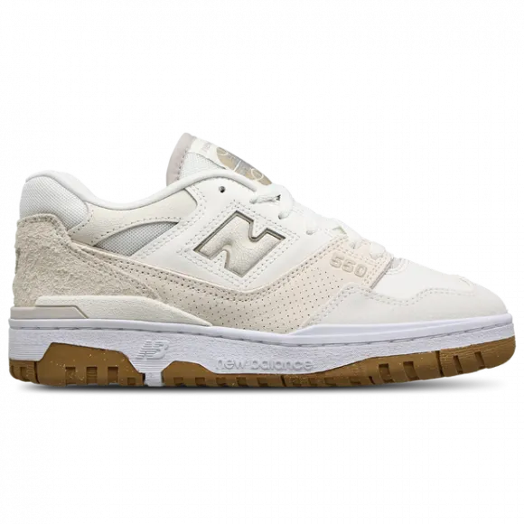 New Balance Women's 550 in White/Beige Leather