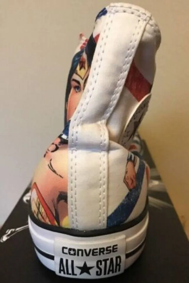 New Converse Chuck Taylor Hi WONDER WOMAN Flag Print DC ...