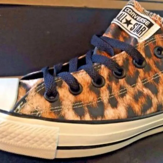 NEW Converse Leopard Print Chuck Taylor Lo Ox Black Mult...