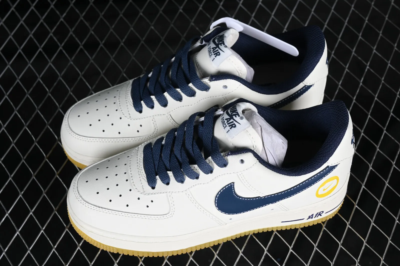 Nike Air Force 1 07 Low Beige Dark Blue Yellow XC2351-033