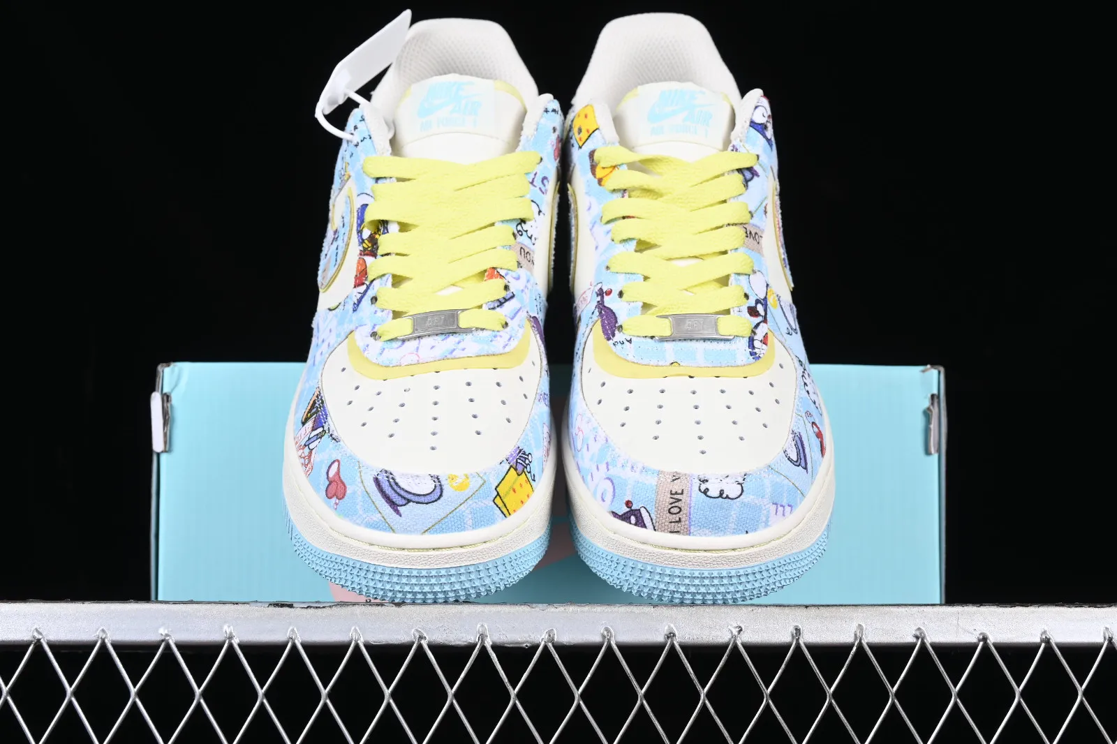 Nike Air Force 1 07 Low Beige Light Blue Lemon Yellow FB0607-055