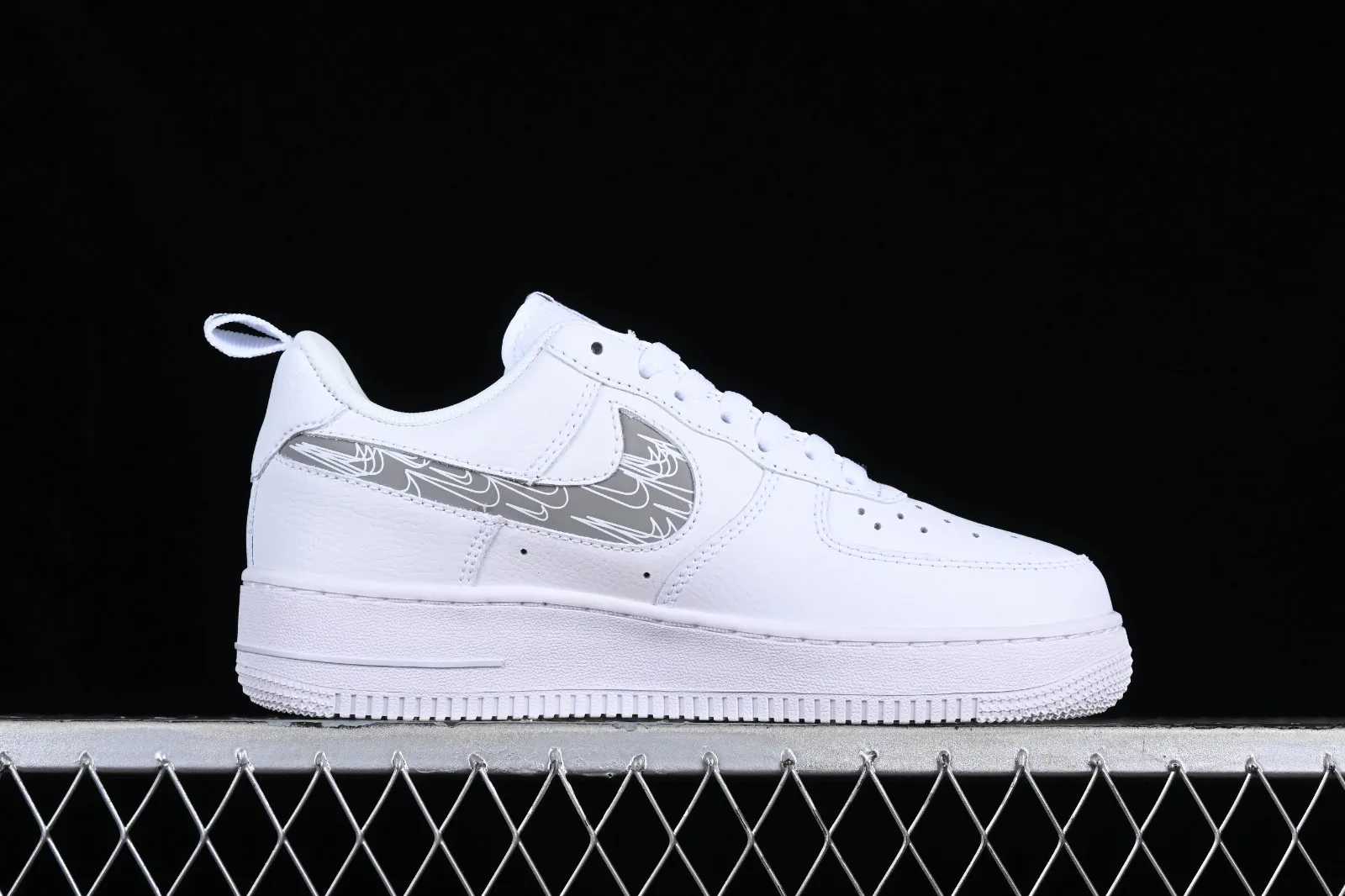 Nike Air Force 1 07 Low Cut Out White Grey FB8971-300