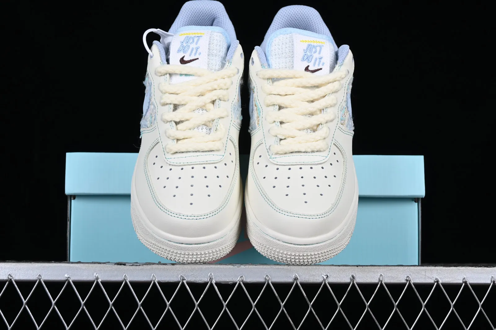 Nike Air Force 1 07 Low Just Do It Beige White Blue FJ7740-015