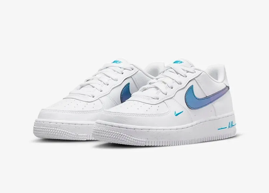 Nike Air Force 1 Low GS Impact Next Nature White Blue Lightning FD0677-100