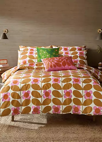 Orla Kiely Stem Bloom 100% Cotton Percale 200 Thread Count Duvet Cover Set | Kaleidoscope