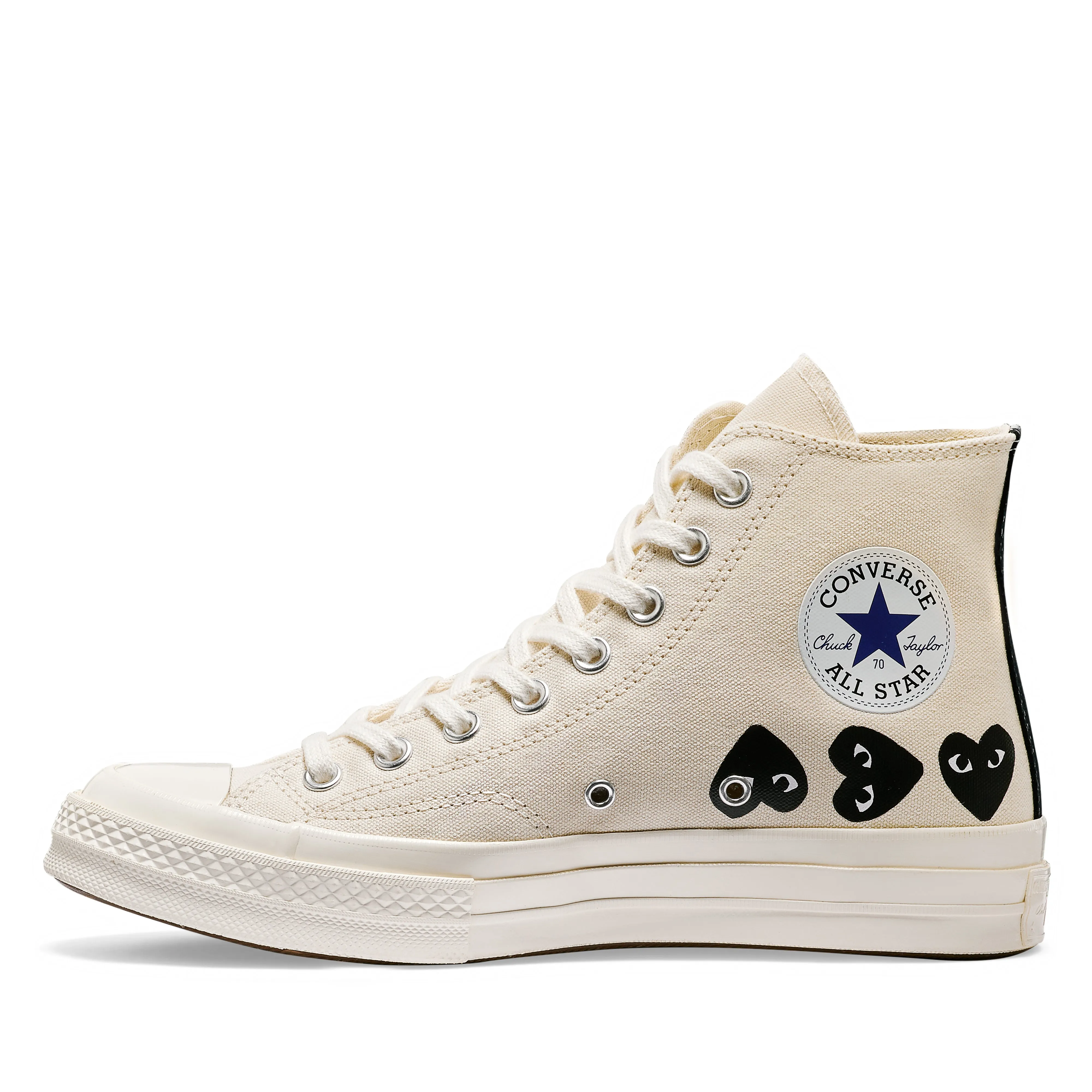 Play Converse Multi Black Heart Chuck Taylor All Star '70 High Sneakers  Beige