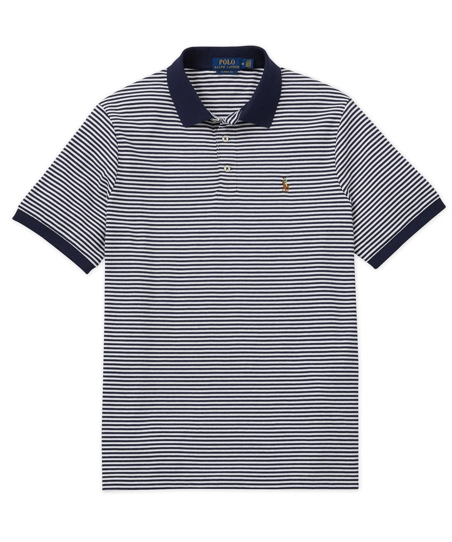 Polo Ralph Lauren Short Sleeve Soft Touch Cotton Stripe Polo Knit Shirt