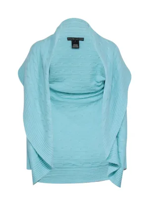 Ralph Lauren - Aqua Blue Open-Front Cashmere Cardigan Sz M