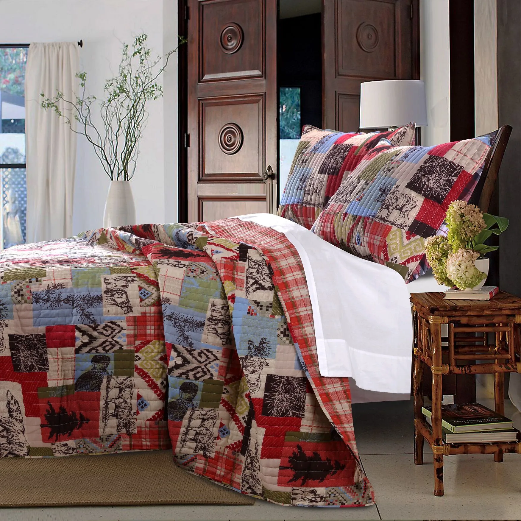 Rustic Lodge Quilt And Pillow Sham Set