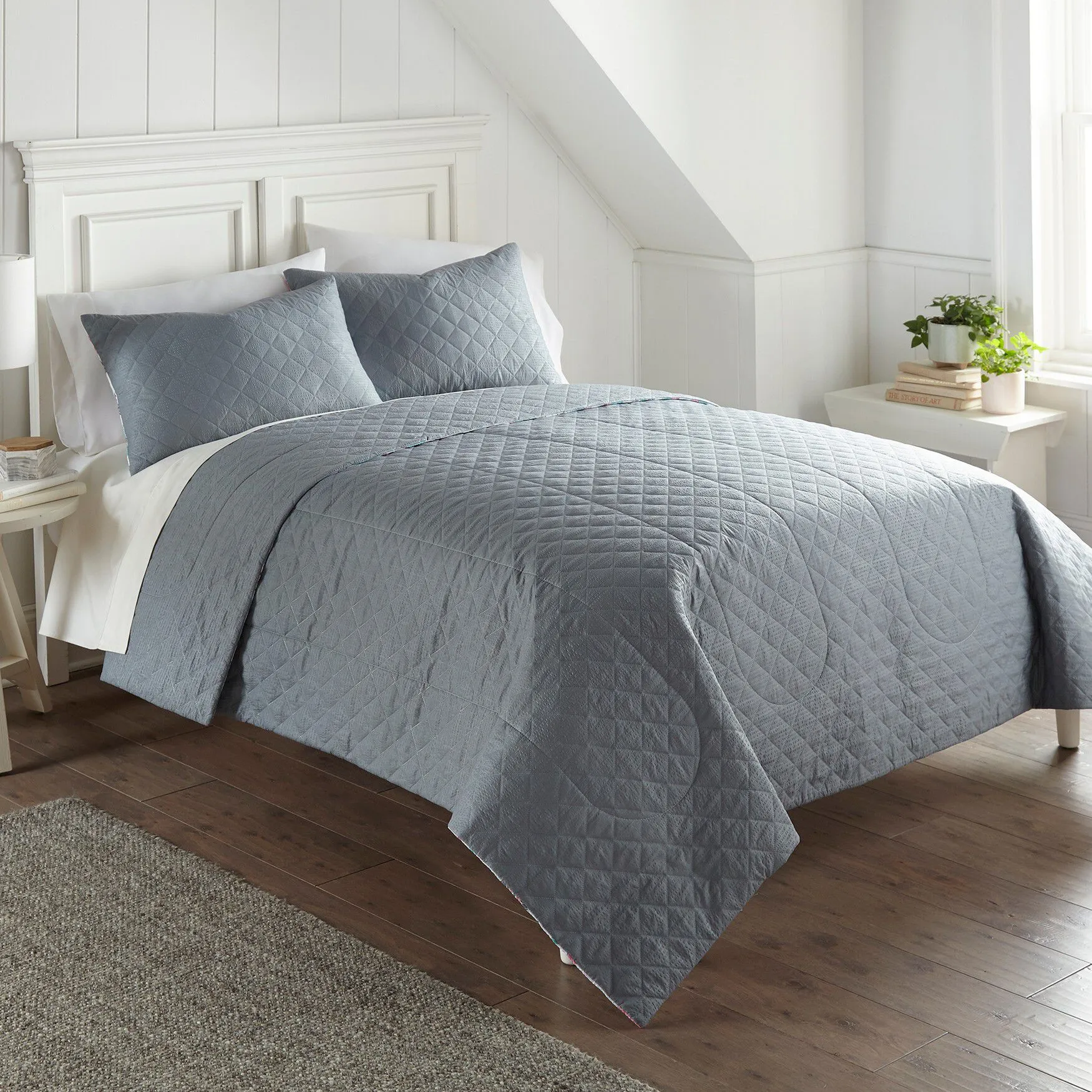 Seersucker Geo Design 6-in-1 Quilt Set