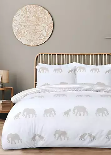 Sleepdown Elephant Seersucker Duvet Cover Set | Kaleidoscope