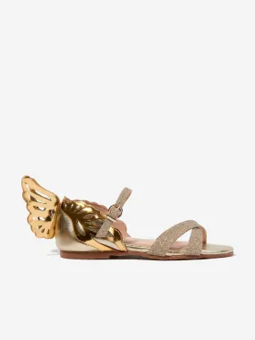 Sophia Webster Girls Leather Heavenly Sandals in Gold