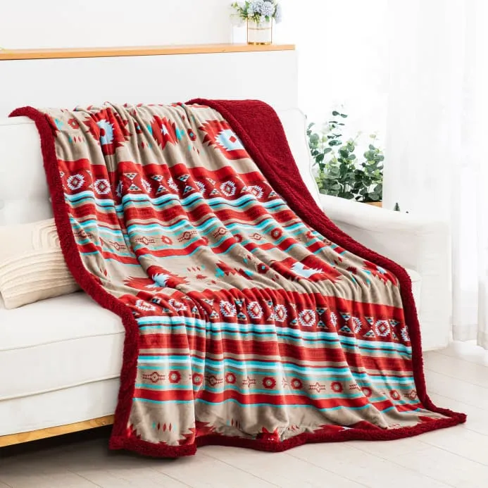 Stella Aztec Sherpa Throw Blanket