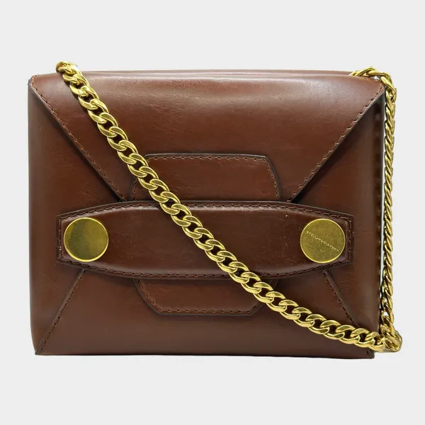 Stella McCartney women's brownleather popper crossbody bag