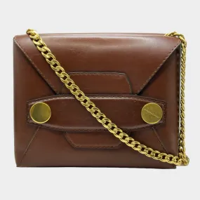 Stella McCartney women's brownleather popper crossbody bag