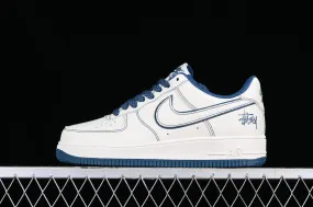 Stussy x Nike Air Force 1 07 Low Beige Cyan Blue UN1635-333