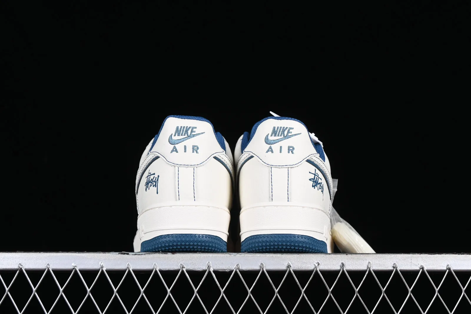 Stussy x Nike Air Force 1 07 Low Beige Cyan Blue UN1635-333