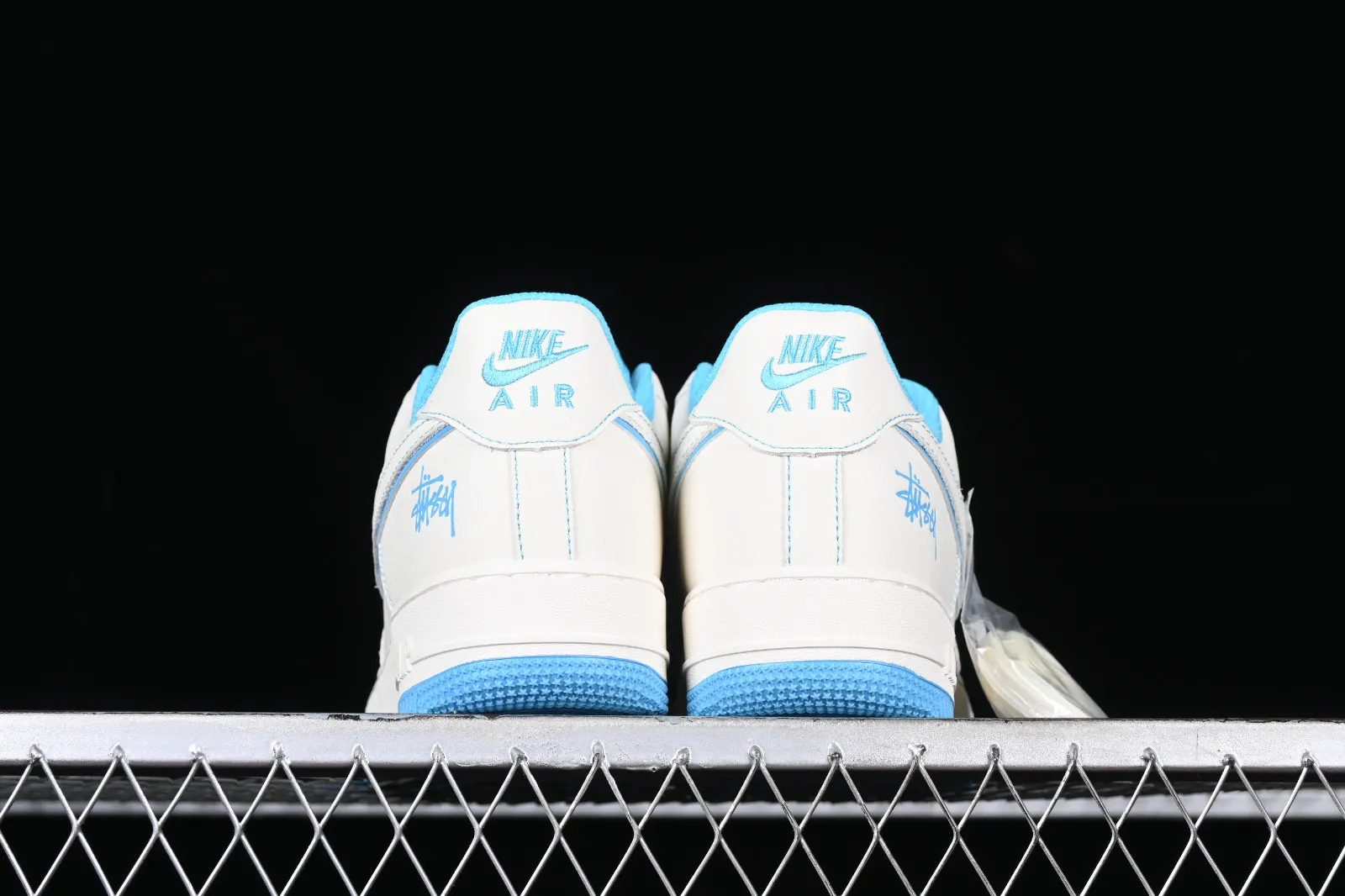 Stussy x Nike Air Force 1 07 Low Rice White Blue UN1635-666