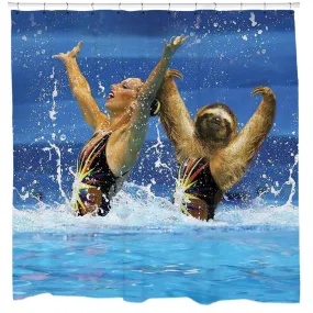 Synchronized Sloth Shower Curtain