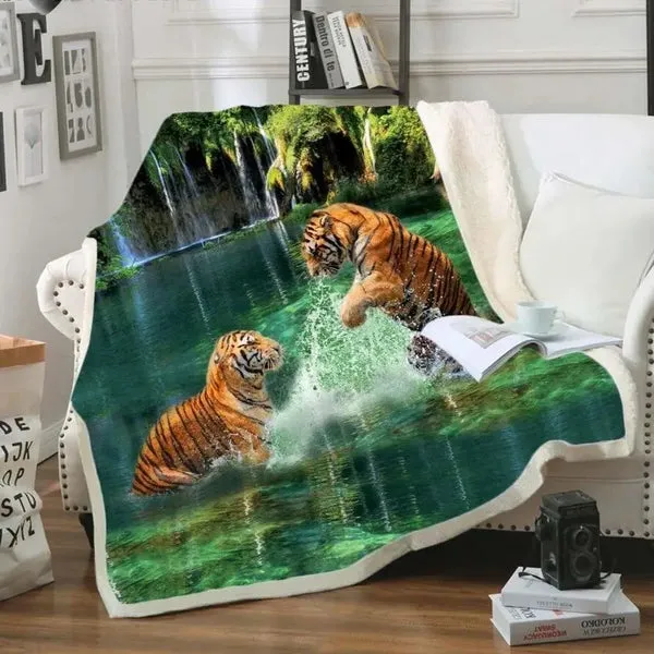 Tiger Print Throw Blanket