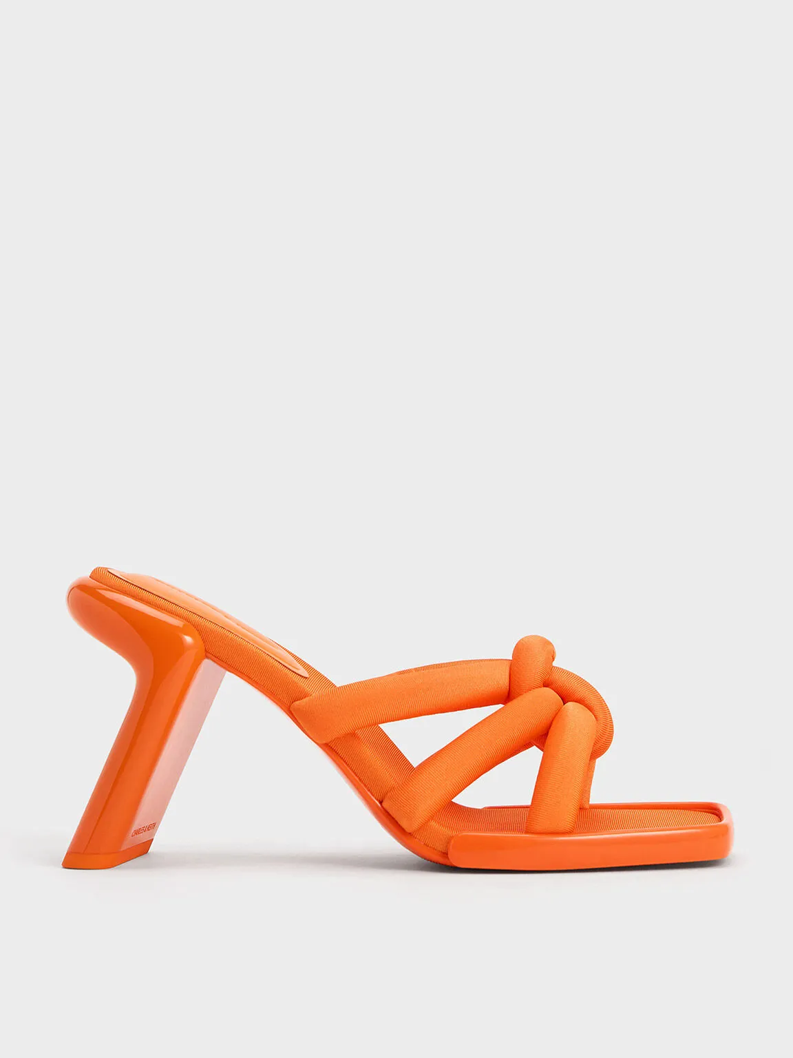 Toni Knotted Puffy-Strap Mules - Orange