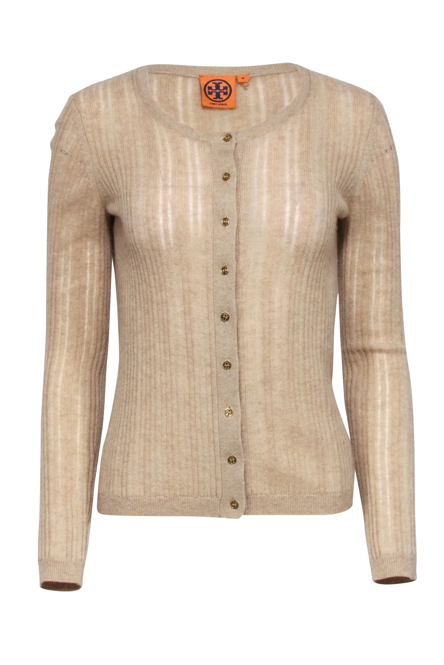 Tory Burch - Beige Cashmere Knit Cardigan Sz M