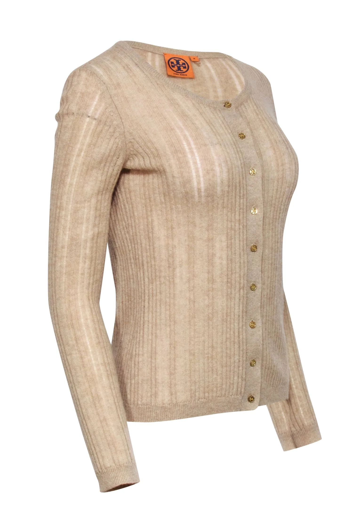 Tory Burch - Beige Cashmere Knit Cardigan Sz M