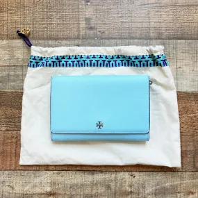 Tory Burch Blue Wallet Crossbody with Detachable Chain and Dust Bag (LIKE NEW CONDITION)