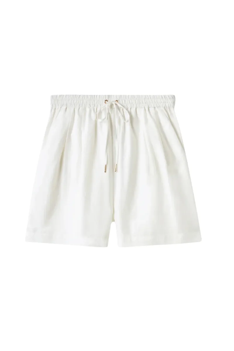 Twill Slouch Shorts White