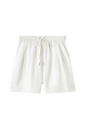 Twill Slouch Shorts White