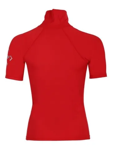 Two Bare Feet Unisex Short Sleeve Rash Vest (Red)  New and improved, this short sleeve rash vest from Two Bare Feet is available