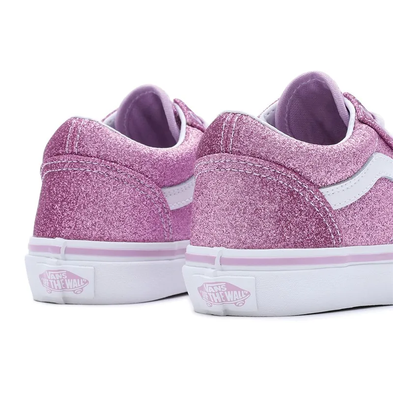 Vans Girls Old Skool Glitter Trainers Lilac