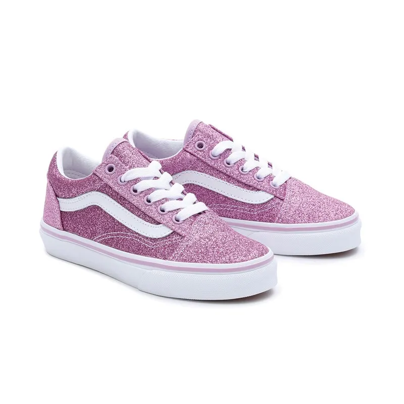 Vans Girls Old Skool Glitter Trainers Lilac