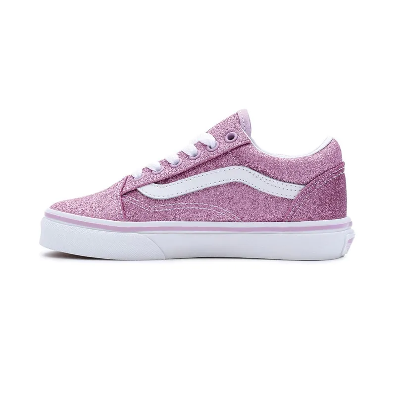 Vans Girls Old Skool Glitter Trainers Lilac