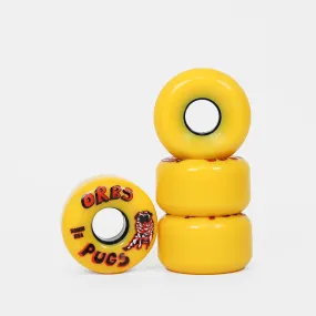 Welcome Skateboards - 56mm (85A) Orbs Pug Skateboard Wheels - Yellow