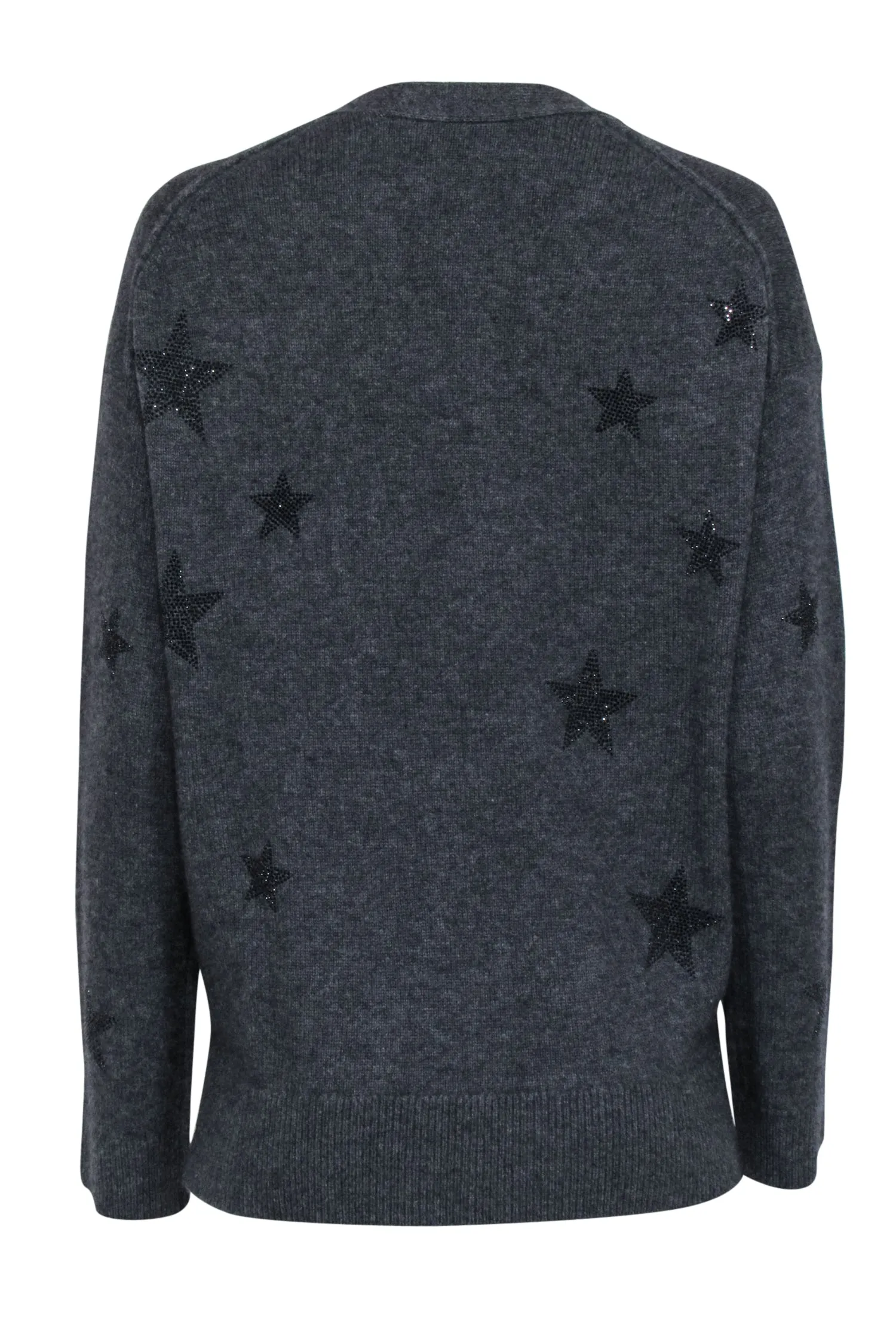 Zadig & Voltaire - Grey Cashmere Cardigan w/ Star Detail Sz M